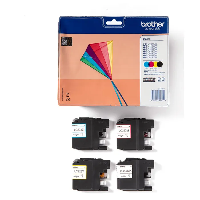 Brother LC-223 Multipack - Cartouches d'encre - Compatible DCP-J4120DW, DCP-J562DW, MFC-J4420DW, MFC-J4620DW, MFC-J4625DW, MFC-J480DW Brother LC-223 Multipack - Cartouches d'encre - Compatible DCP-J4120DW, DCP-J562DW, MFC-J4420DW, MFC-J4620DW, MFC-J4625DW, MFC-J480DW