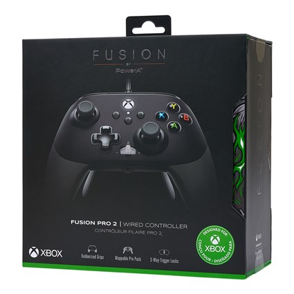 PowerA FUSION Pro 2 Manette Filaire pour Xbox Series X/S Noir/Blanc - 1516954-01 - Avec 4 gâchettes programables, double vibration, bouton Partager et étui