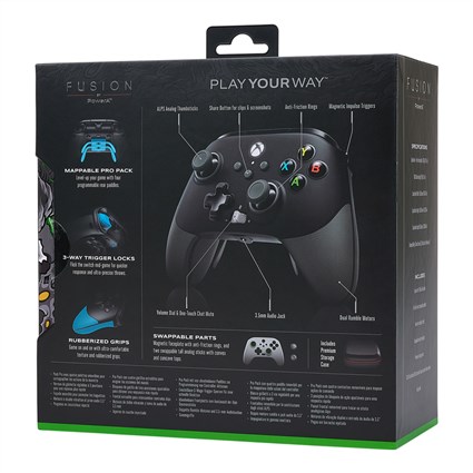PowerA FUSION Pro 2 Manette Filaire pour Xbox Series X/S Noir/Blanc - 1516954-01 - Avec 4 gâchettes programables, double vibration, bouton Partager et étui