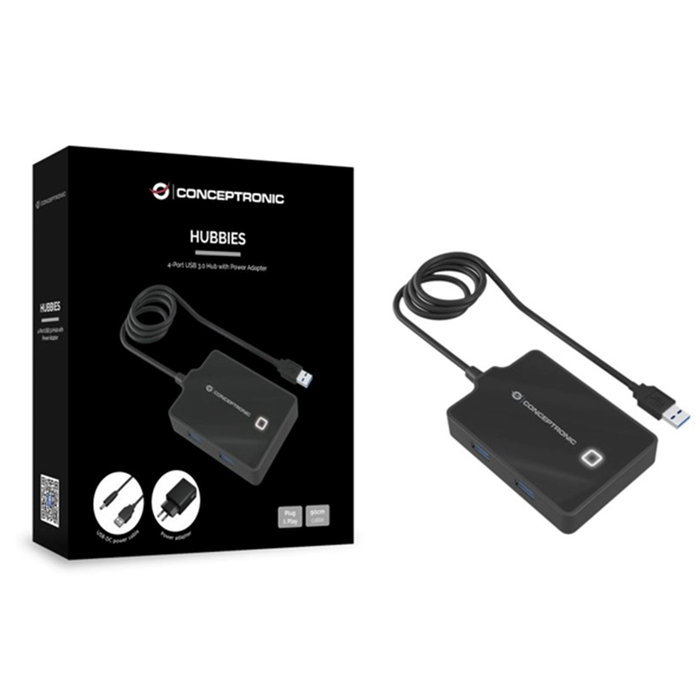 Conceptronic Hubbies11BP Hub USB 3.0 4 Ports Noir Conceptronic Hubbies11BP Hub USB 3.0 4 Ports Noir
