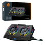 Conceptronic Thyia02B Support de Refroidissement pour PC Portable Gaming, 2 Ventilateurs Silencieux, RGB, 17 Pouces, 4 Niveaux de Hauteur, Noir