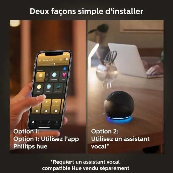 Philips Hue White Ambiance Ampoule LED Connectée E27 60W 800lm Pack 4 Bluetooth