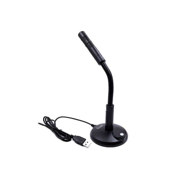EQUIP Microphone de Table 245340, Angle Réglable avec Connexion USB, Noir