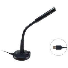 Equip 245340 Microphone de Bureau USB Omnidirectionnel avec Bras et Interrupteur Silencieux