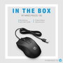 HP Souris Filaire 100 - Souris Ambidextre avec 3 Boutons et Roue de Défilement - Conception Confortable pour une Utilisation Quotidienne