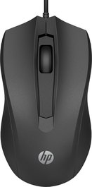 HP Souris Filaire 100 - Souris Ambidextre avec 3 Boutons et Roue de Défilement - Conception Confortable pour une Utilisation Quotidienne