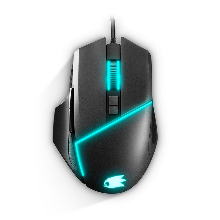 SONIC Souris Gaming ergonomique Energy Sistem RS571003 - Capteur optique 6400 DPI, éclairage LED RGB, boutons configurables, tapis inclus