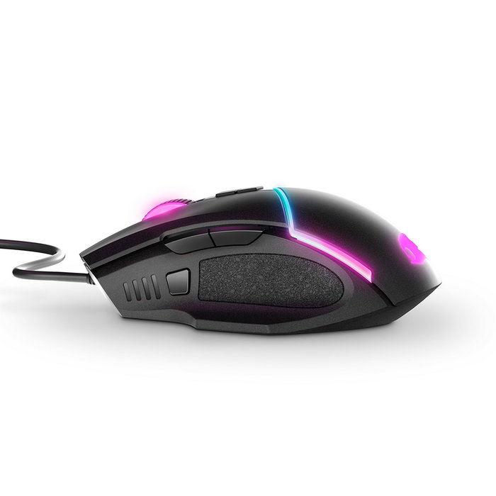 SONIC Souris Gaming ergonomique Energy Sistem RS571003 - Capteur optique 6400 DPI, éclairage LED RGB, boutons configurables, tapis inclus