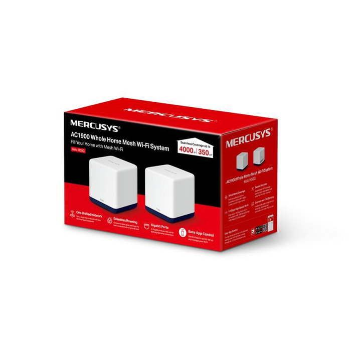 Mercusys Halo H50G - Routeur WiFi AX1500 Gigabit Mesh 2-Pack - Système Mesh Dual-Band pour Maison Connectée avec Ports Ethernet
