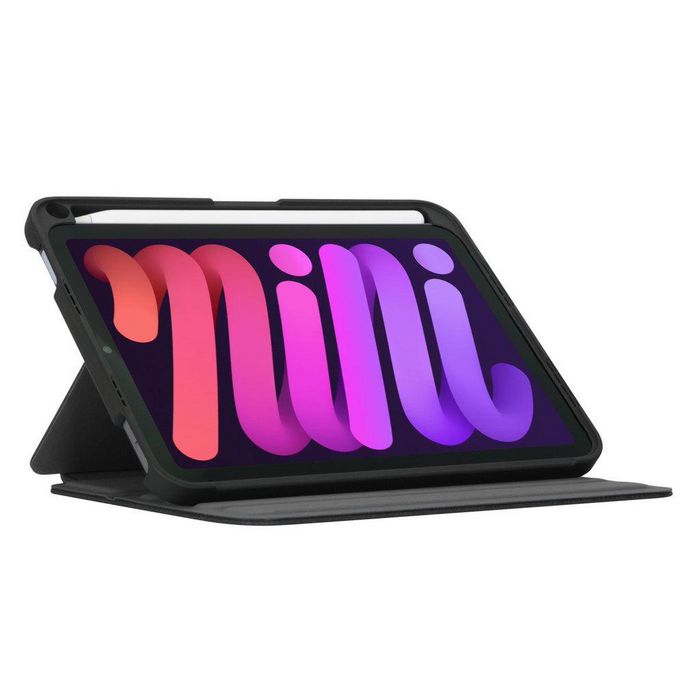 Targus Housse Click-In ultra-mince et légère certifiée MIL-STD 810G pour iPad Mini (6e génération) 8.3 pouces - Protection, support et charge Apple Pencil - Noir