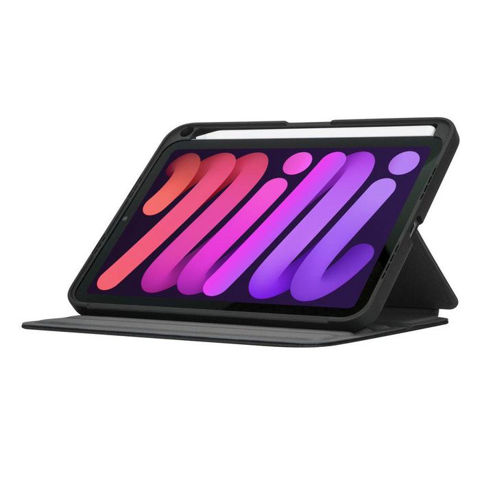 Targus Housse Click-In ultra-mince et légère certifiée MIL-STD 810G pour iPad Mini (6e génération) 8.3 pouces - Protection, support et charge Apple Pencil - Noir