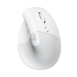 Logitech Lift Souris Verticale sans Fil 4000 DPI Bluetooth USB Logi Bolt 6 Boutons Ergonomique Blanc - 125g