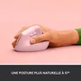 Logitech Lift - Souris ergonomique verticale sans fil, rose, pour droitier, pour petites et moyennes mains