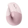 Logitech Lift - Souris ergonomique verticale sans fil, rose, pour droitier, pour petites et moyennes mains
