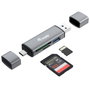 Equip Lecteur de cartes USB 3.0 Type-A et USB-C avec hub intégré, SD/MicroSD jusqu'à 2 To, aluminium