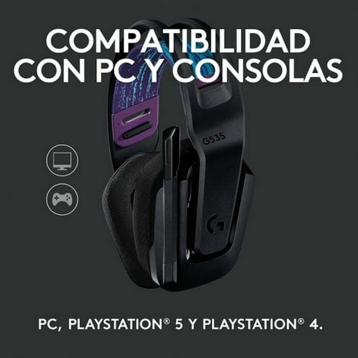 Logitech G535 Casque Gaming Sans Fil LIGHTSPEED Noir