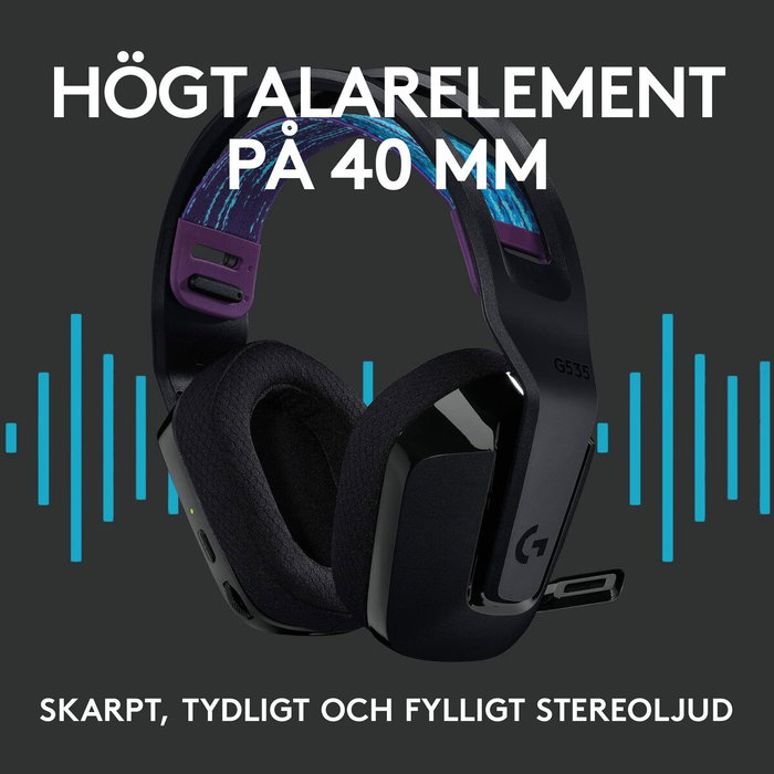 Logitech G535 Casque Gaming Sans Fil LIGHTSPEED Noir