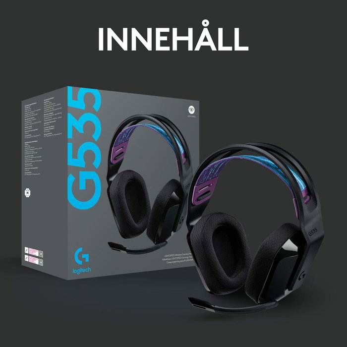 Logitech G535 Casque Gaming Sans Fil LIGHTSPEED Noir