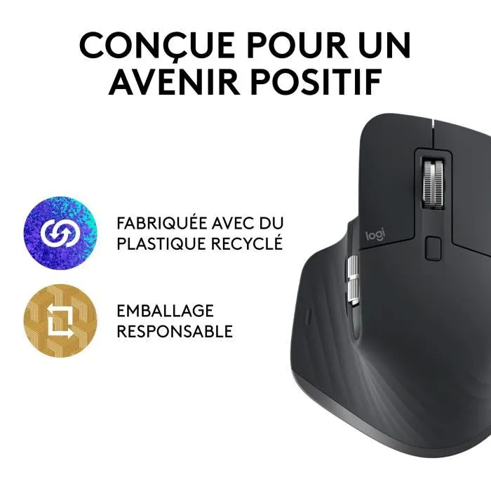 Logitech MX Master 3S Souris Sans Fil Graphite - Clics Silencieux, DPI 8000 Logitech MX Master 3S Souris Sans Fil Graphite - Clics Silencieux, DPI 8000