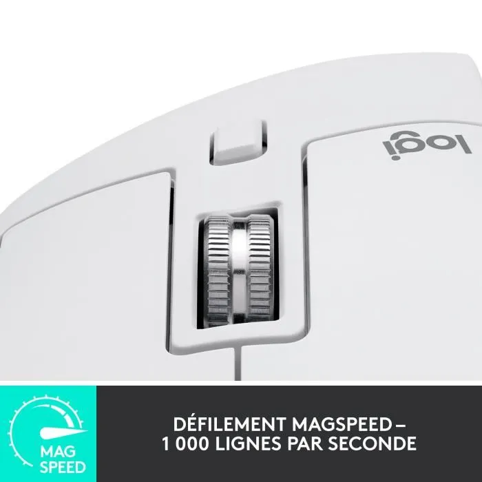 Logitech MX Master 3S Performance - Souris sans fil ergonomique pour productivité (910-006560, Blanc)