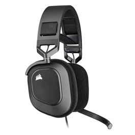 Corsair HS80 Casque Gaming Filaire Stéréo USB avec Microphone Boom, Néodyme, Retroéclairage, Noir Carbone