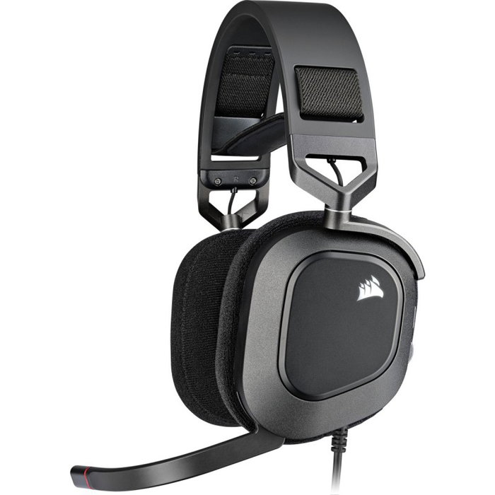 Corsair HS80 Casque Gaming Filaire Stéréo USB avec Microphone Boom, Néodyme, Retroéclairage, Noir Carbone