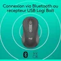 Logitech Signature M650 L - Souris sans fil ergonomique pour gaucher - Graphite - Défilement SmartWheel et confort amélioré