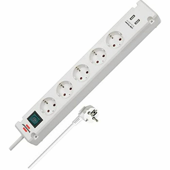 Multiprise 5 Prises avec Interrupteur Brennenstuhl Bremounta 3600 W USB x 2 (3 m) Multiprise 5 Prises avec Interrupteur Brennenstuhl Bremounta 3600 W USB x 2 (3 m)