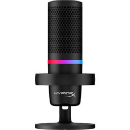 HP HyperX DuoCast 4P5E2AA Microphone USB Gaming Noir avec Anneau RGB, Enregistrement Hi-Res 24-bit/96kHz, Compatible PC, PS5, PS4, Mac