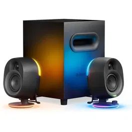Steelseries Arena 7 - Enceintes PC 2.1 - Système audio 2-en-1 avec caisson de basses 6,5" et RGB 4 zones - Puissance 20 W - Connexion Jack 3,5 mm