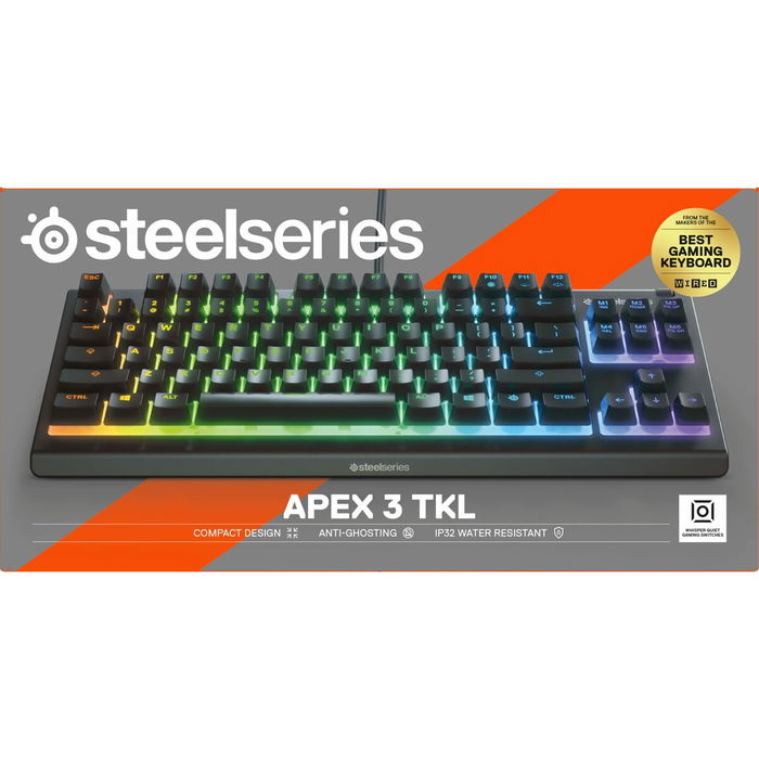 Clavier pour jeu SteelSeries APEX 3 TKL Noir Espagnol Qwerty Clavier pour jeu SteelSeries APEX 3 TKL Noir Espagnol Qwerty