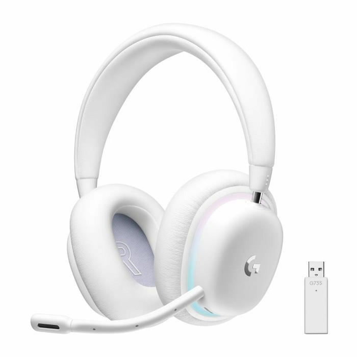 Logitech G G735 Lightspeed Blanc, Casque Gamer sans fil RVB avec Micro amovible