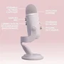 Logitech G Blue Yeti Microphone USB pour Streaming - Micro Gamer Filaire Blanc - Compatible Windows et macOS