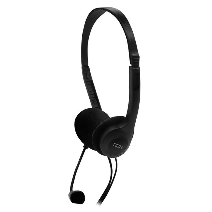 NOX NXLITEVONE Casque Audio Stéréo avec Microphone Filaire Léger pour Télétravail