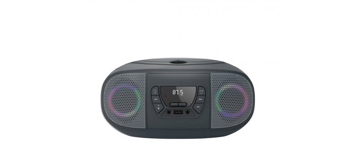 Fonestar Boom-Go G Radio CD USB Lecteur MP3 FM Portable Effets Lumineux Gris