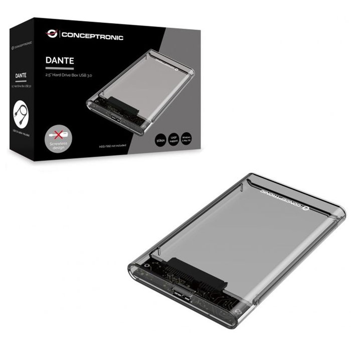 Conceptronic Boîtier Externe USB 3.0 pour Disque Dur SATA 2.5 pouces