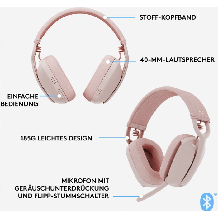 Logitech Zone Vibe 100 Rose