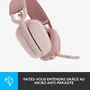 Logitech Zone Vibe 100 - Casque sans fil Bluetooth avec microphone anti-bruit, connectivité multipoint, compatible Teams/Zoom/Meet, Mac/PC, Rose