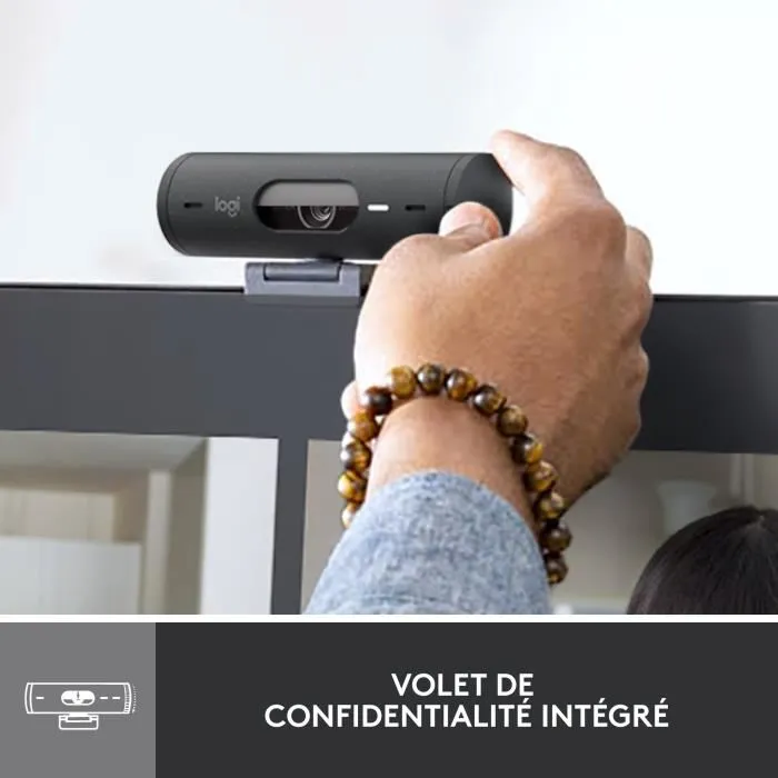 Logitech Webcam Brio 500 960-001422 Noire - Caméra PC avec USB, autofocus et micro