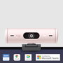 Logitech Brio 500 Webcam Full HD 1080p 4MP USB-C avec HDR, Mic Stéréo, Zoom 4x, Rose
