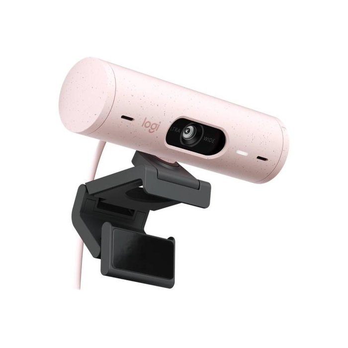 Logitech 960-001421 Brio 500 Webcam avec micro USB pour visioconférence en couleur rose