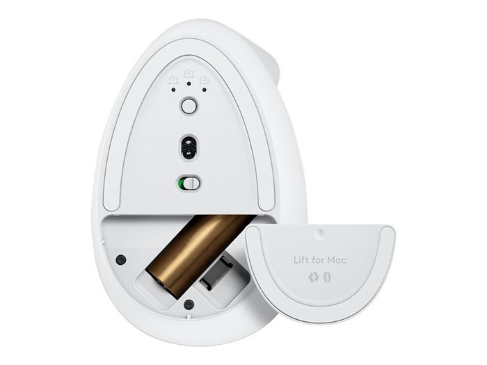 Logitech Lift Souris Verticale Ergonomique Sans Fil Bluetooth pour Mac - Blanc, 4000 DPI