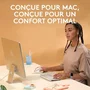 Logitech Lift - Souris ergonomique verticale sans fil pour Mac - Connectivité Bluetooth - Blanc - Droitier - Droitier