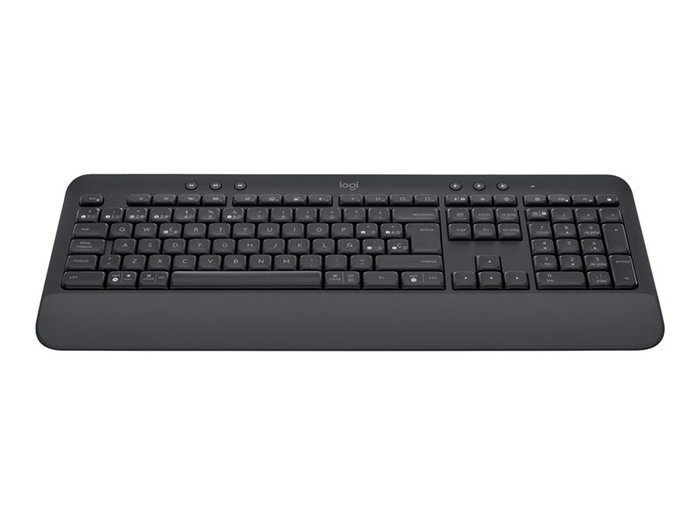 Logitech Signature K650 Wireless Inalambrico Clavier Bluetooth 5.1 QWERTY Espagnol avec Repose-Poignets et Pavé Numérique - Graphite
