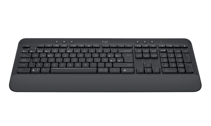 Logitech Signature K650 - Clavier sans fil Bluetooth / Logi Bolt (disposition espagnole QWERTY) - Repose-poignets intégré - Raccourcis multimédias - Confortable