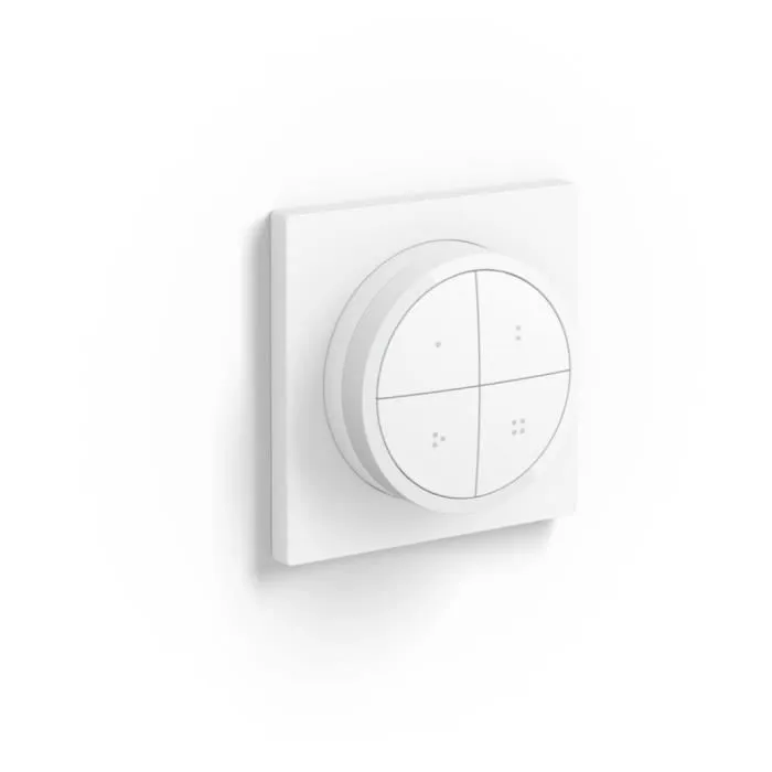 Philips Hue Télécommande Tap Dial Switch Blanc - Contrôle 3 Pièces/Zones, Compatible Alexa - Réglage Luminosité - Pour Intérieur - Sur Piles