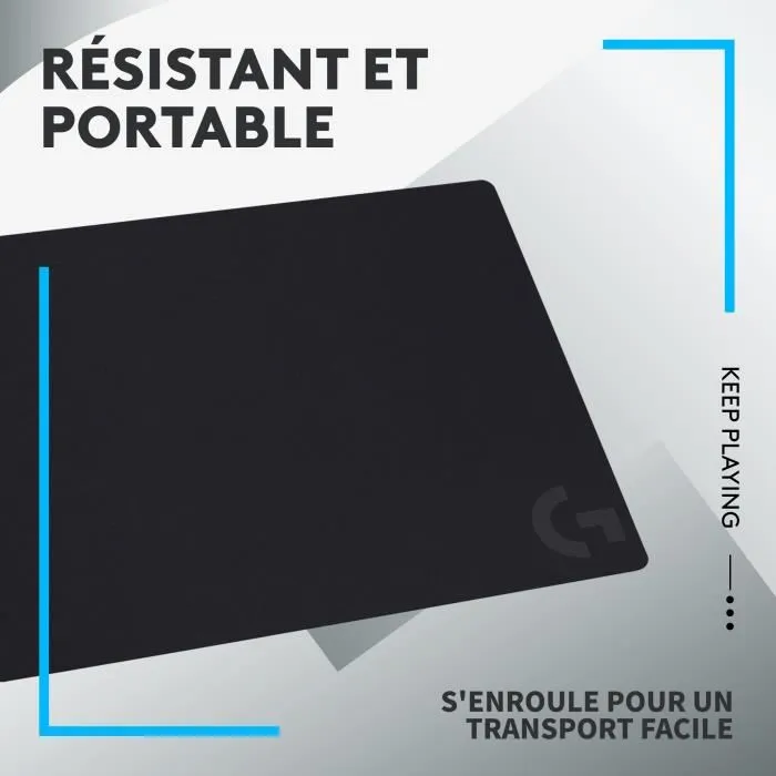 Logitech G G240 Tapis de Souris Gamer Noir, Surface Tissu Antidérapant, Optimisé Capteurs, 340 x 280 x 1 mm, Compatible PC Mac