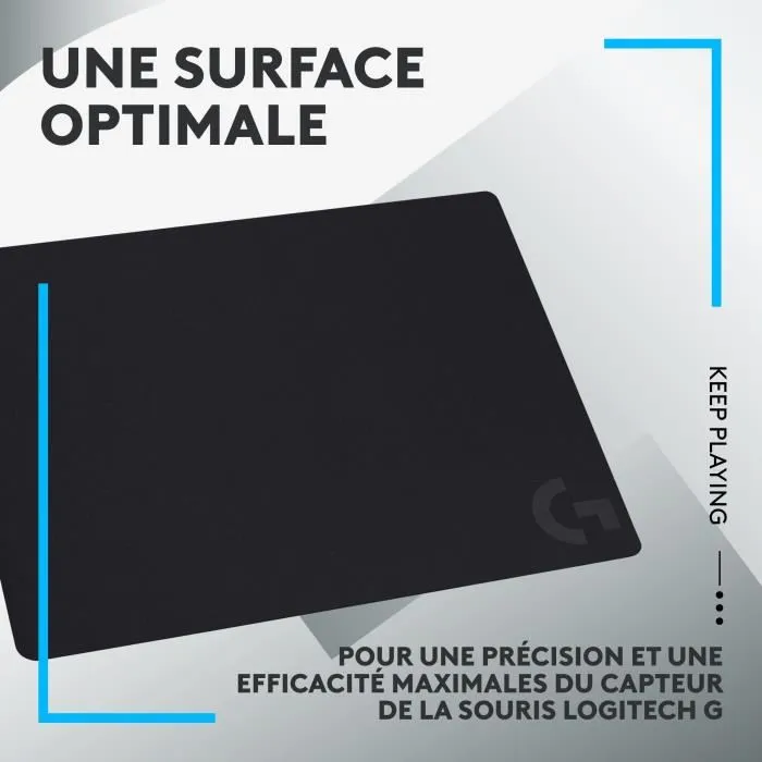 Logitech G G240 Tapis de Souris Gamer Noir, Surface Tissu Antidérapant, Optimisé Capteurs, 340 x 280 x 1 mm, Compatible PC Mac