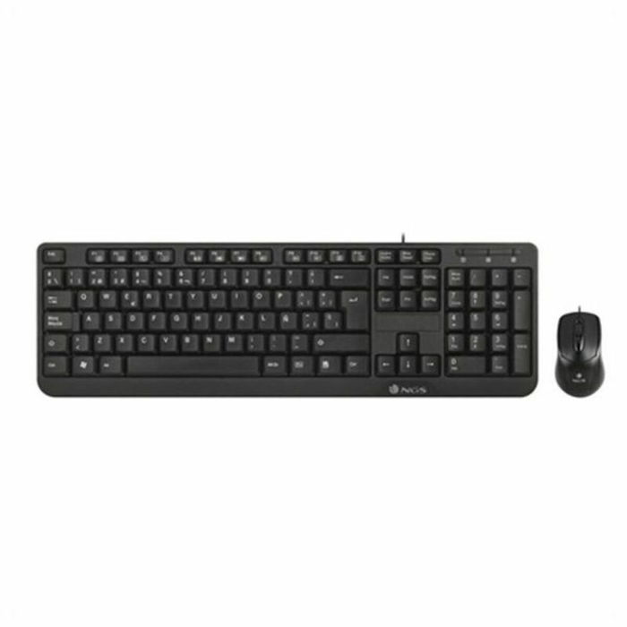 Clavier et Souris Optique NGS Cocoa Kit Cocoa Kit Noir Espagnol Qwerty