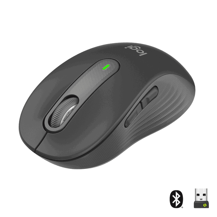 Logitech Signature M650 Souris sans fil, Graphite, Taille moyenne